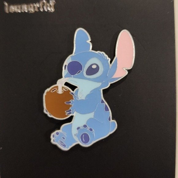 Loungefly Disney Lilo and Stitch Coconut Drink Enamel Pin NEW - Picture 1 of 9